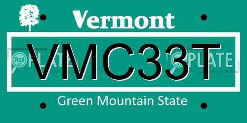 VMC33T Vermont License Plate