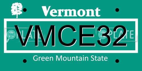 VMCE32 Vermont License Plate