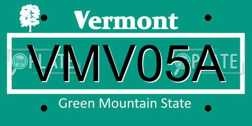 VMV05A Vermont License Plate