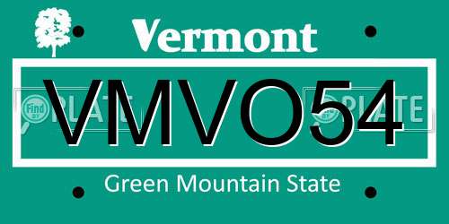 VMVO54 Vermont License Plate