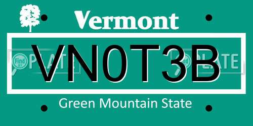 VN0T3B Vermont License Plate