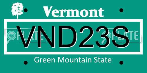 VND23S Vermont License Plate