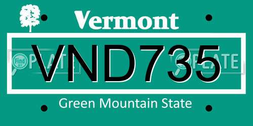 VND735 Vermont License Plate
