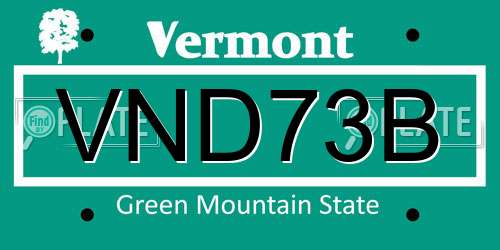 VND73B Vermont License Plate