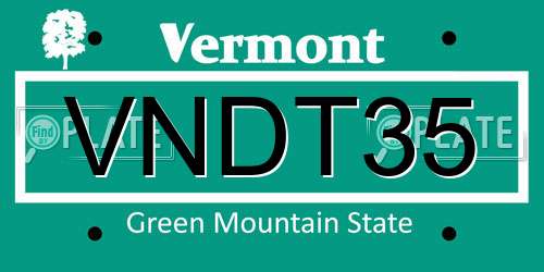 VNDT35 Vermont License Plate