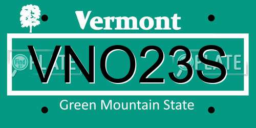 VNO23S Vermont License Plate