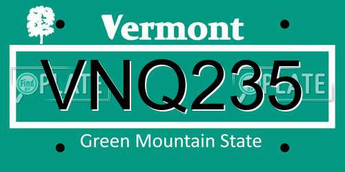 VNQ235 Vermont License Plate
