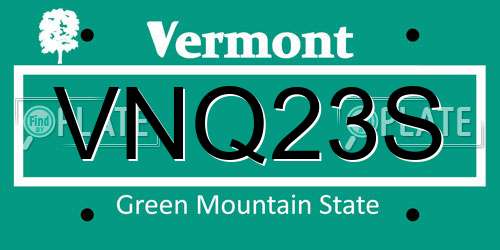 VNQ23S Vermont License Plate