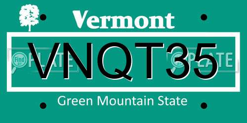 VNQT35 Vermont License Plate