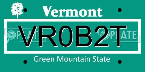 VR0B2T Vermont License Plate
