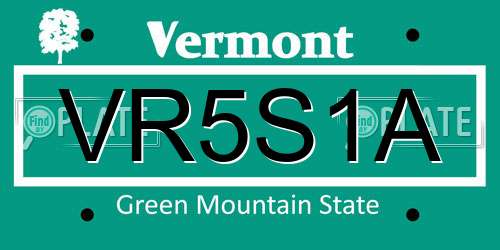 VR5S1A Vermont License Plate