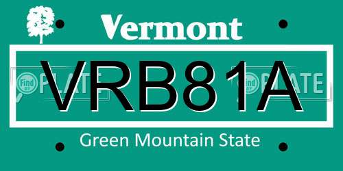VRB81A Vermont License Plate