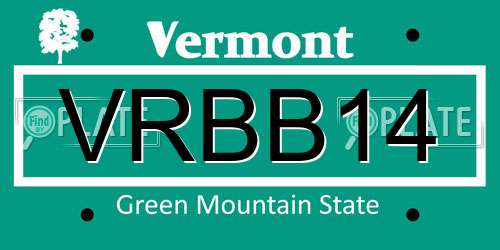 VRBB14 Vermont License Plate