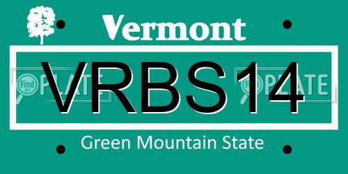 VRBS14 Vermont License Plate