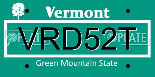 VRD52T Vermont License Plate