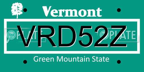 VRD52Z Vermont License Plate