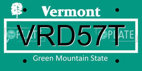 VRD57T Vermont License Plate