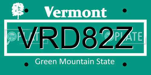 VRD82Z Vermont License Plate