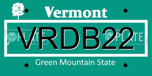 VRDB22 Vermont License Plate