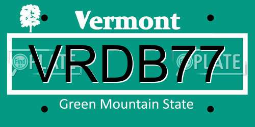 VRDB77 Vermont License Plate