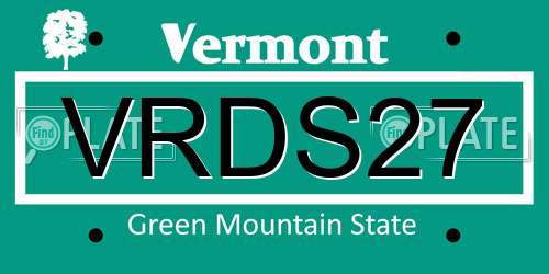 VRDS27 Vermont License Plate
