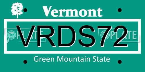 VRDS72 Vermont License Plate