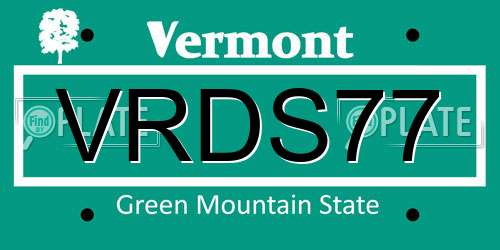 VRDS77 Vermont License Plate