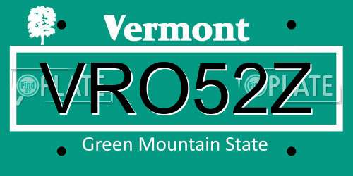 VRO52Z Vermont License Plate