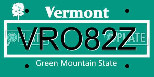 VRO82Z Vermont License Plate