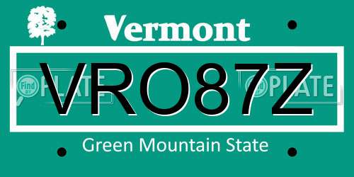VRO87Z Vermont License Plate
