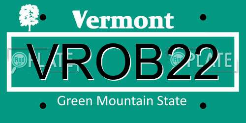 VROB22 Vermont License Plate