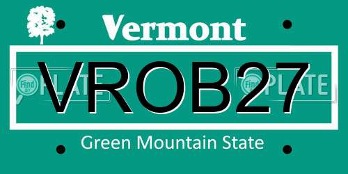 VROB27 Vermont License Plate
