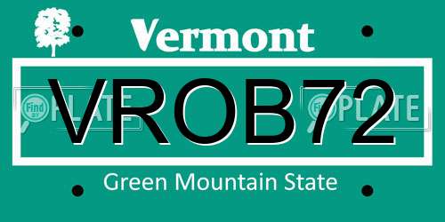 VROB72 Vermont License Plate