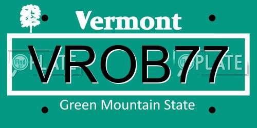 VROB77 Vermont License Plate