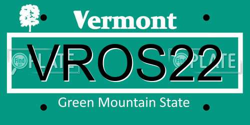 VROS22 Vermont License Plate