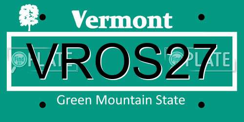 VROS27 Vermont License Plate