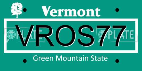 VROS77 Vermont License Plate
