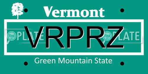 VRPRZ Vermont License Plate