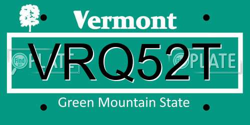 VRQ52T Vermont License Plate