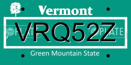 VRQ52Z Vermont License Plate