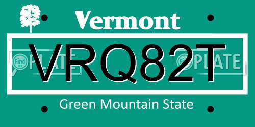 VRQ82T Vermont License Plate