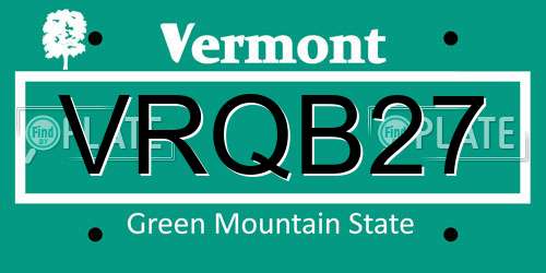 VRQB27 Vermont License Plate