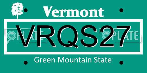 VRQS27 Vermont License Plate