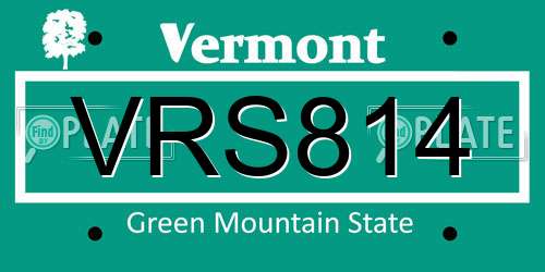 VRS814 Vermont License Plate