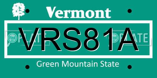 VRS81A Vermont License Plate