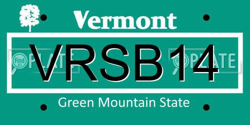 VRSB14 Vermont License Plate
