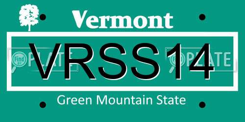 VRSS14 Vermont License Plate
