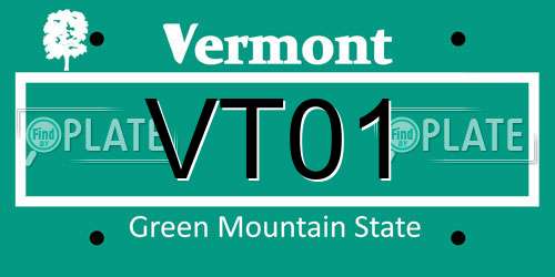 VT01 Vermont License Plate