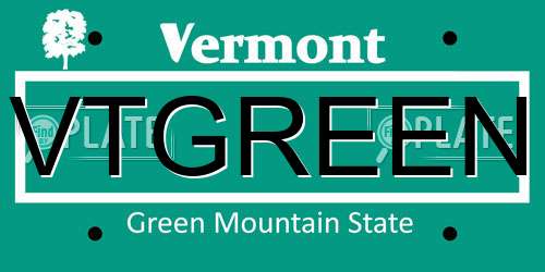 VTGREEN Vermont License Plate