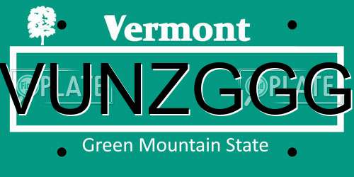 VUNZGGG Vermont License Plate